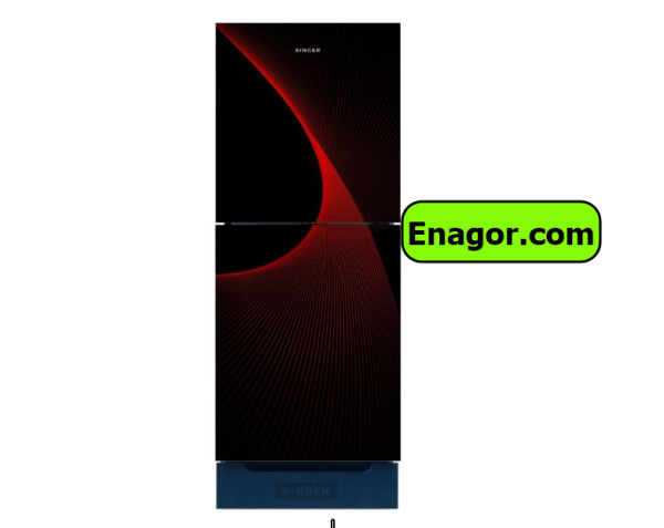 singer 252 liter refrigerator red glass Door