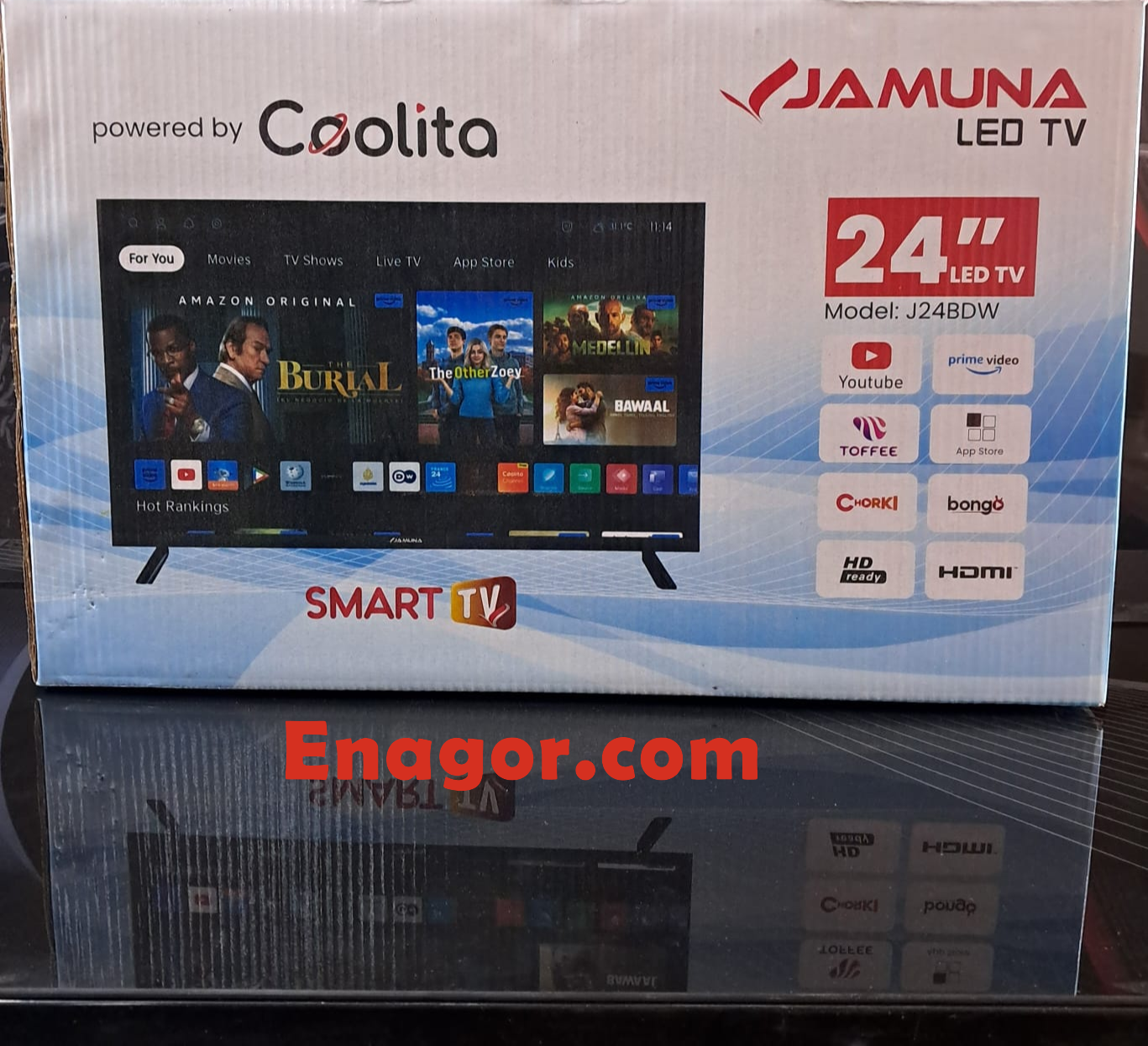 Jamuna 24inch Smart LED tv Enagor Jamuna 24" Smart LED TV J24BDW Coolita - Image 1