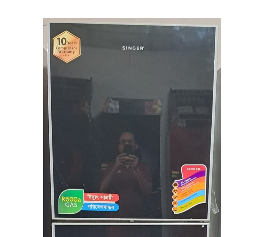 Singer 333 SINGER Top Mount Refrigerator | 333 Ltr | BCD-333R-MBG | Marble Black - Image 1