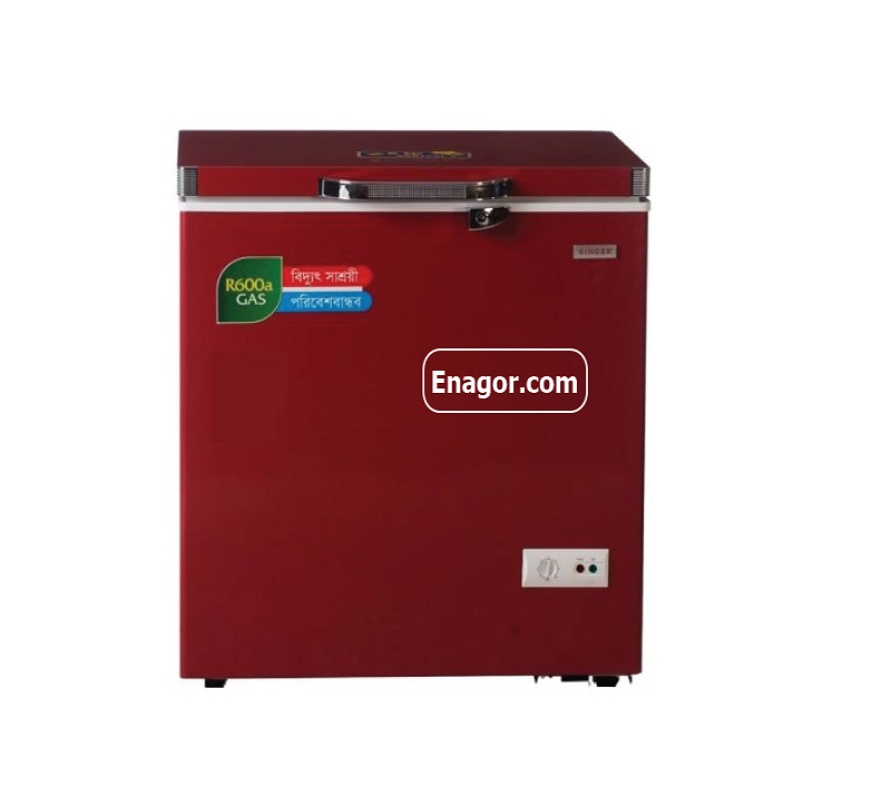 singer 99 ltr Deep Freez red Enagor SINGER 99 Ltr Deep Freez |115-GY | RED - Image 1