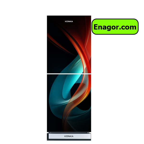 konka krt-315gb-315l upper freezer refrigerator enagor electronics Konka 315 Liter Refrigerator Dark Shade with Upper Freezer - Image 1